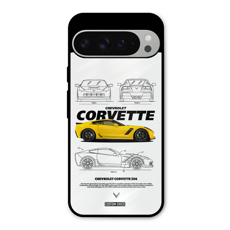 Corvette Yellow Google Pixel 9 Pro XL Mobile Back Cover - Car&Bike PrintShield Case