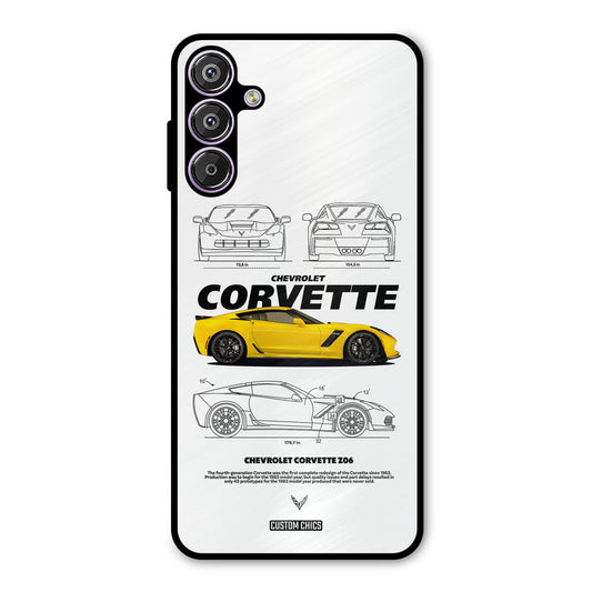 Corvette Yellow Samsung Galaxy F15 Mobile Back Cover - Car&Bike PrintShield Case