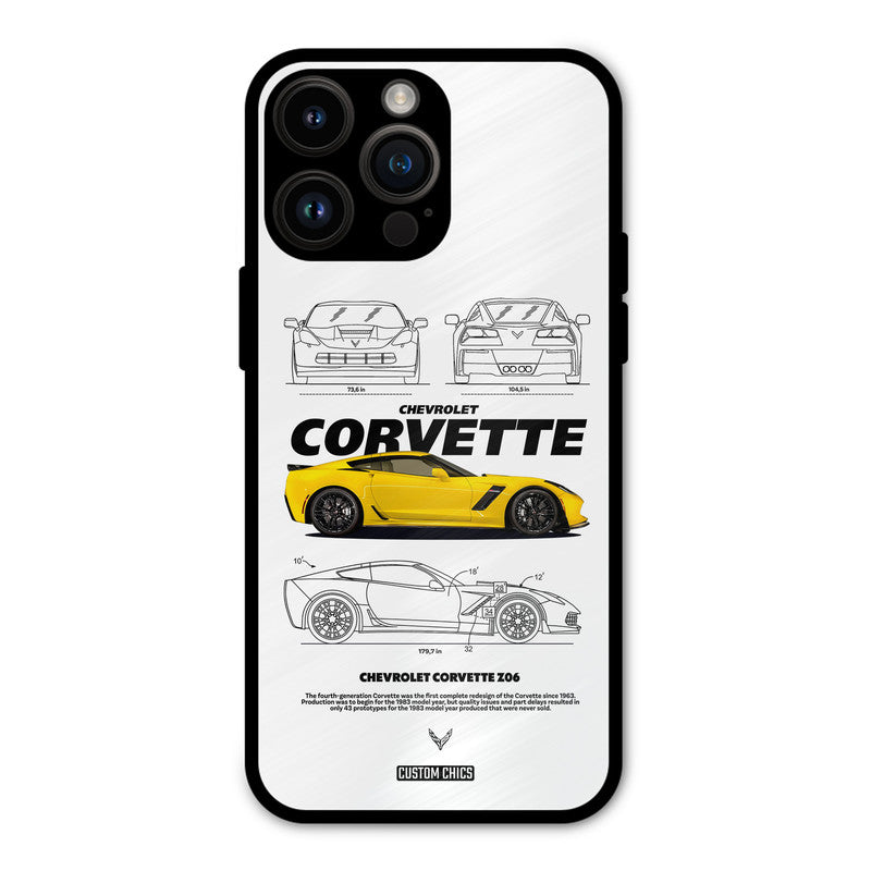 Corvette Yellow iPhone 14 Pro Max Mobile Back Cover - Car&Bike PrintShield Case