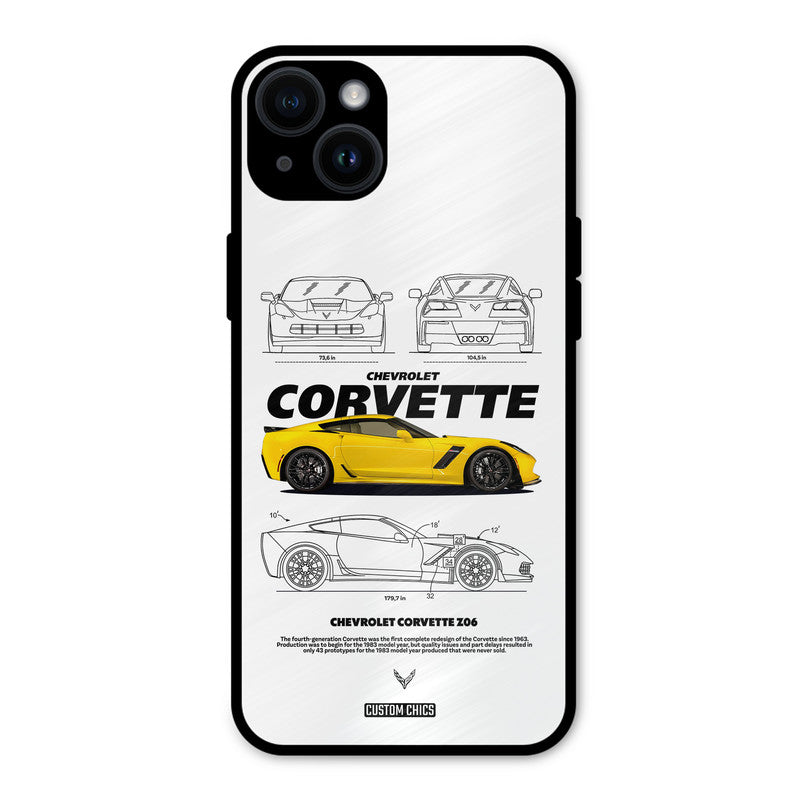 Corvette Yellow iPhone 14 Plus Mobile Back Cover - Car&Bike PrintShield Case