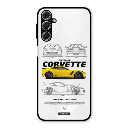 Corvette Yellow Samsung Galaxy M34 Mobile Back Cover - Car&Bike PrintShield Case