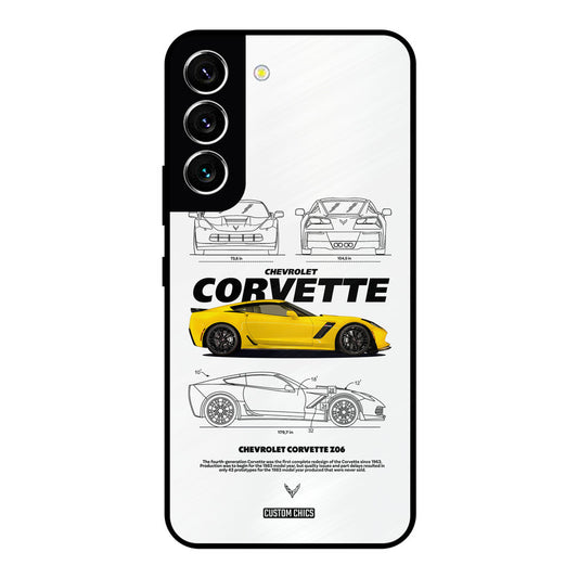 Corvette Yellow Samsung Galaxy S22 Mobile Back Cover - Car&Bike PrintShield Case