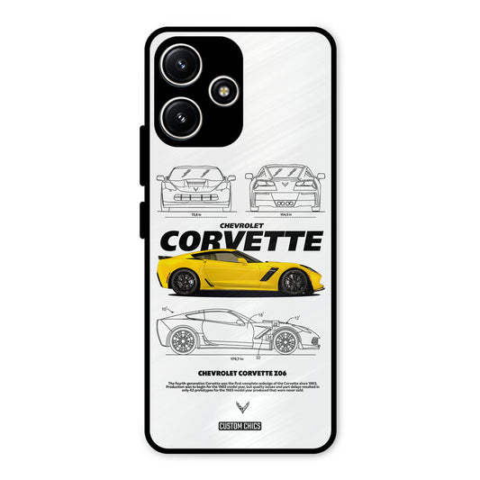 Corvette Yellow Redmi 12 5G Mobile Back Cover - Car&Bike PrintShield Case