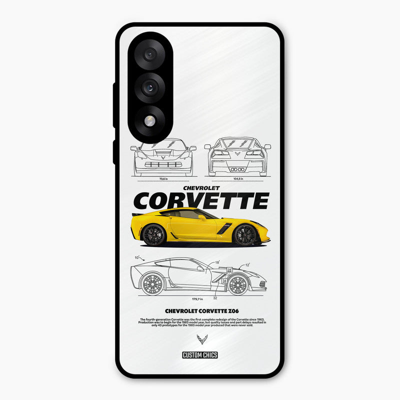 Corvette Yellow Oneplus Nord 5 Mobile Back Cover - Car&Bike PrintShield Case