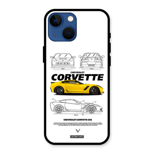 Corvette Yellow iPhone 13 Mini Mobile Back Cover - Car&Bike PrintShield Case