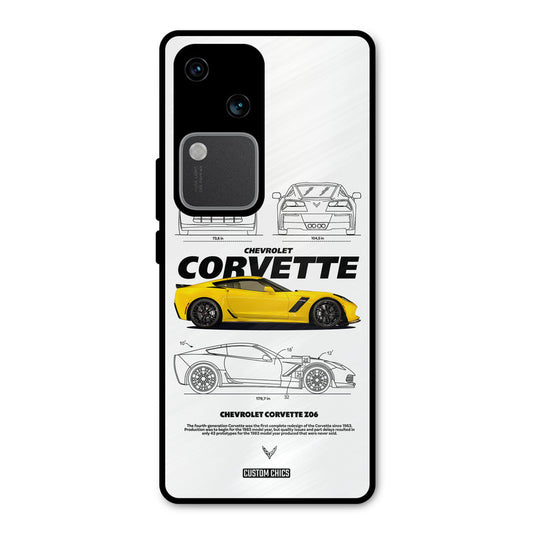 Corvette Yellow Vivo V30 Mobile Back Cover - Car&Bike PrintShield Case