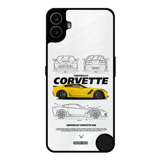 Corvette Yellow Nothing CMF Phone 1 Mobile Back Cover - Car&Bike PrintShield Case