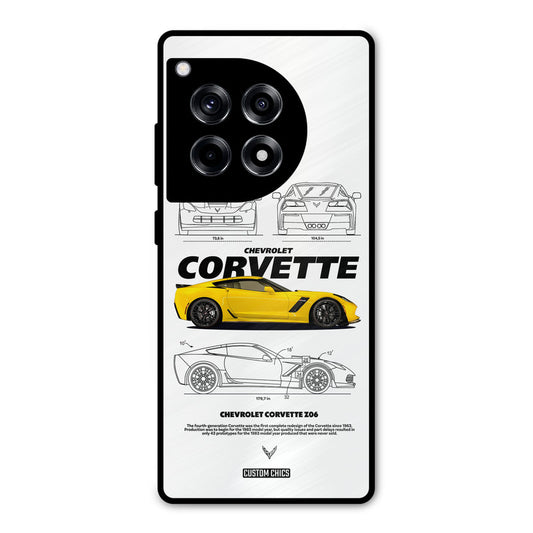 Corvette Yellow OnePlus 12R Mobile Back Cover - Car&Bike PrintShield Case