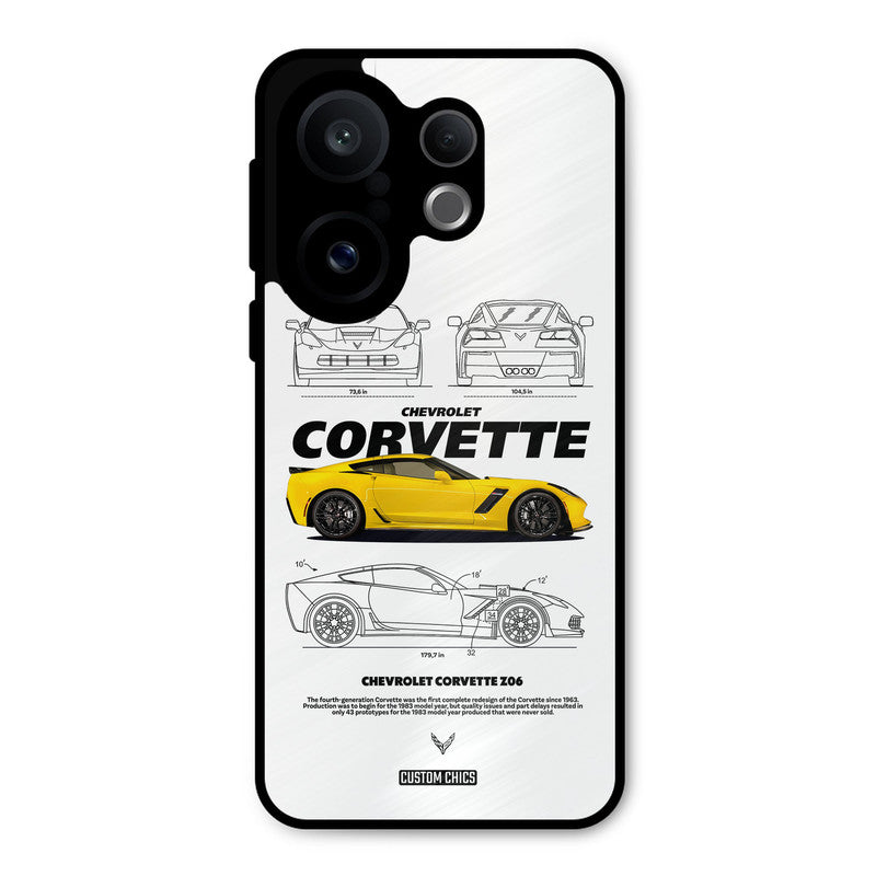 Corvette Yellow Vivo X200 FE Mobile Back Cover - Car&Bike PrintShield Case