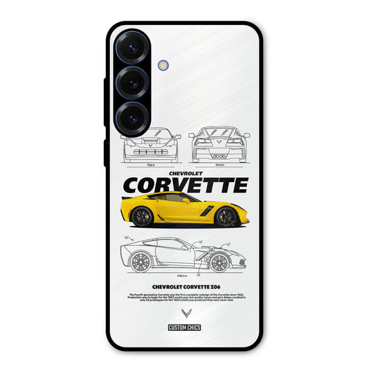 Corvette Yellow Samsung Galaxy S25 Mobile Back Cover - Car&Bike PrintShield Case