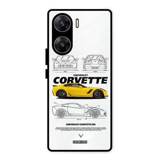 Corvette Yellow Vivo V29e Mobile Back Cover - Car&Bike PrintShield Case