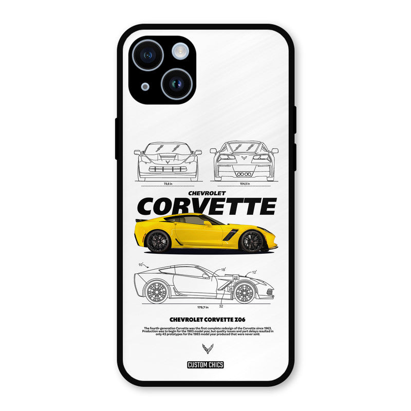 Corvette Yellow iPhone 14 Mobile Back Cover - Car&Bike PrintShield Case