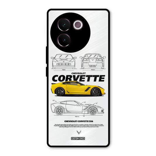 Corvette Yellow Vivo V30e Mobile Back Cover - Car&Bike PrintShield Case