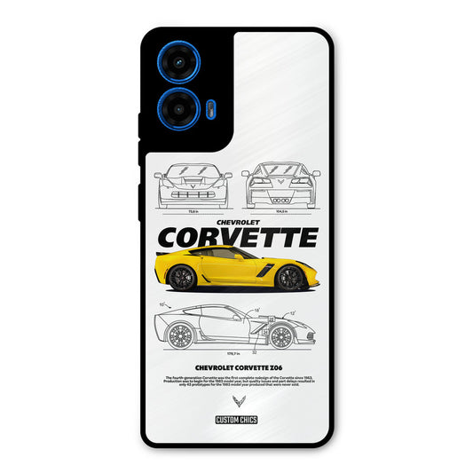 Corvette Yellow Moto G45 Mobile Back Cover - Car&Bike PrintShield Case