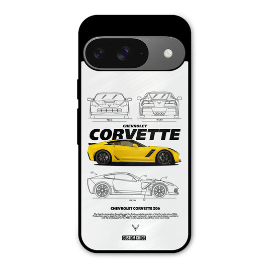 Corvette Yellow Google Pixel 9 Mobile Back Cover - Car&Bike PrintShield Case