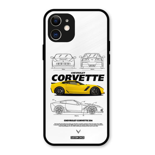 Corvette Yellow iPhone 12 Mobile Back Cover - Car&Bike PrintShield Case