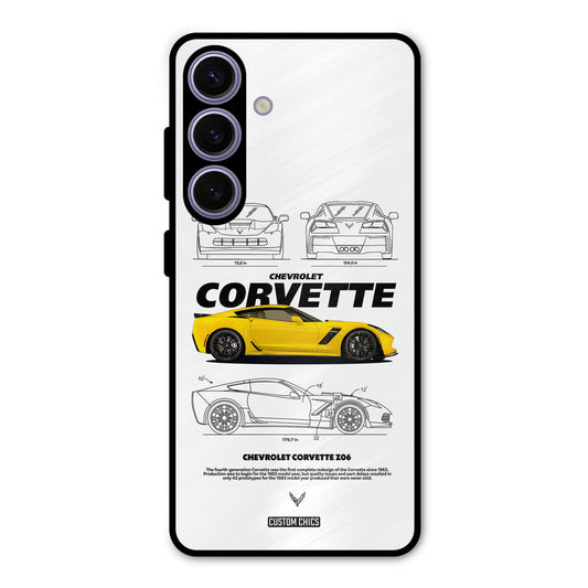 Corvette Yellow Samsung Galaxy S24 FE Mobile Back Cover - Car&Bike PrintShield Case