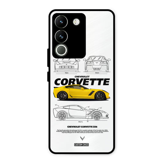 Corvette Yellow Vivo Y200 Mobile Back Cover - Car&Bike PrintShield Case