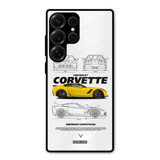 Corvette Yellow Samsung Galaxy S25 Ultra Mobile Back Cover - Car&Bike PrintShield Case