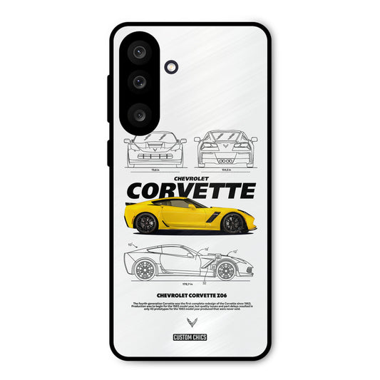 Corvette Yellow Samsung Galaxy M56 Mobile Back Cover - Car&Bike PrintShield Case