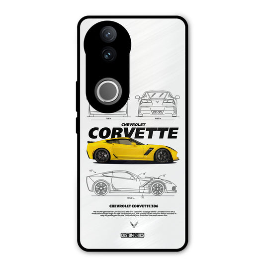 Corvette Yellow Vivo V50 Mobile Back Cover - Car&Bike PrintShield Case