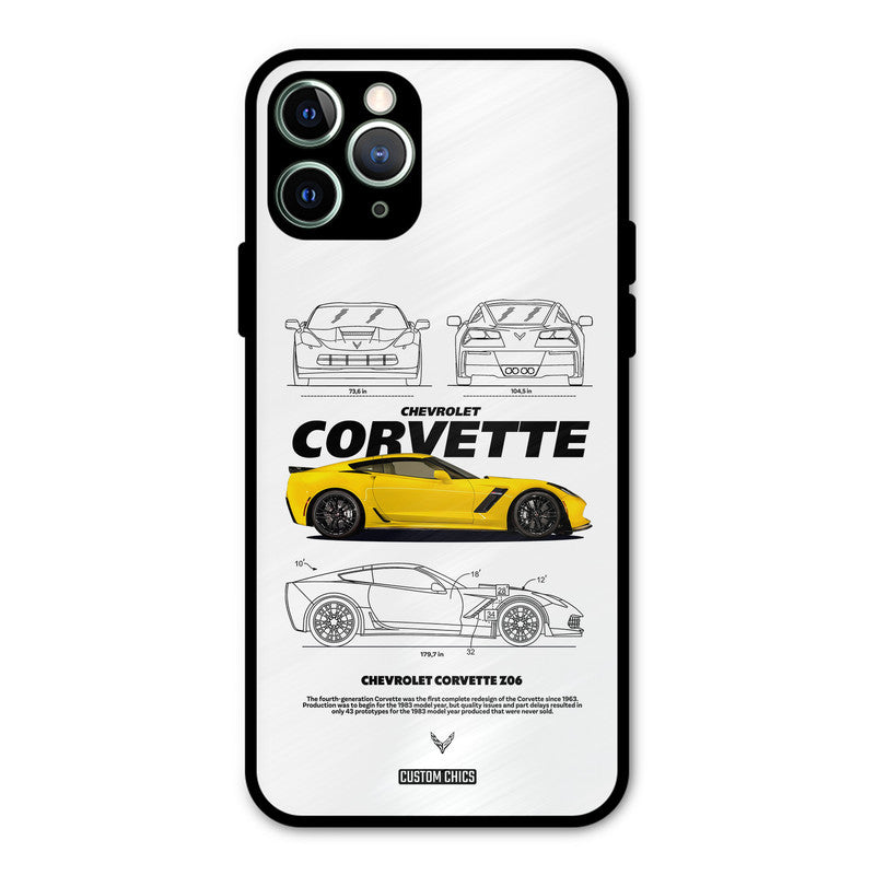 Corvette Yellow iPhone 11 Pro Max Mobile Back Cover - Car&Bike PrintShield Case