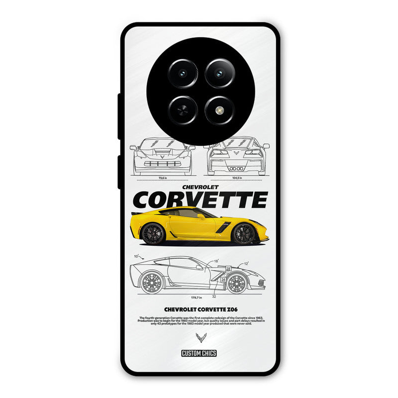Corvette Yellow Realme Narzo N65 Mobile Back Cover - Car&Bike PrintShield Case