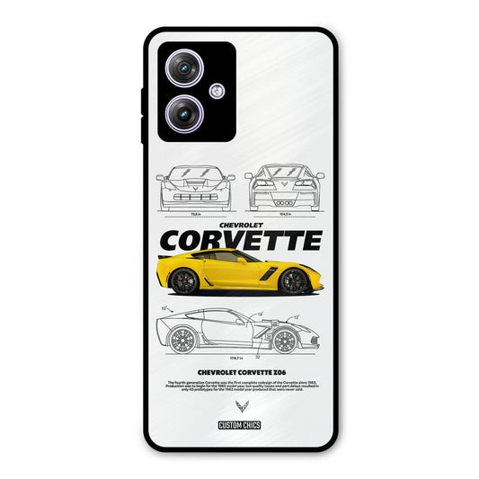 Corvette Yellow Moto G54 Mobile Back Cover - Car&Bike PrintShield Case