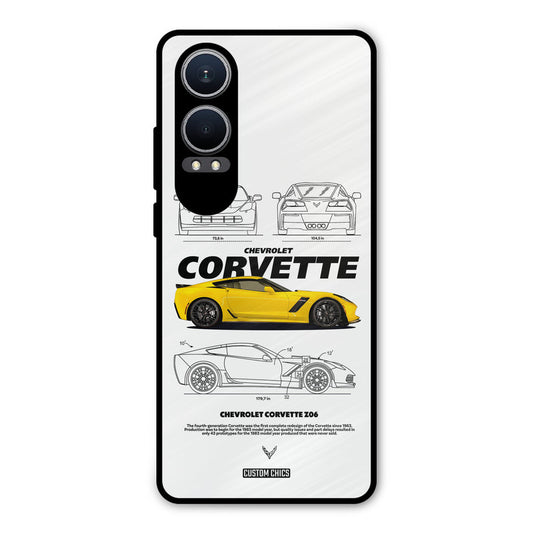Corvette Yellow Oneplus Nord CE4 Lite Mobile Back Cover - Car&Bike PrintShield Case