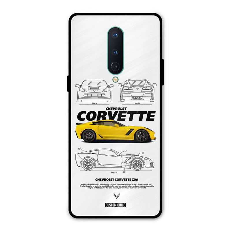 Corvette Yellow Oneplus 8 Mobile Back Cover - Car&Bike PrintShield Case