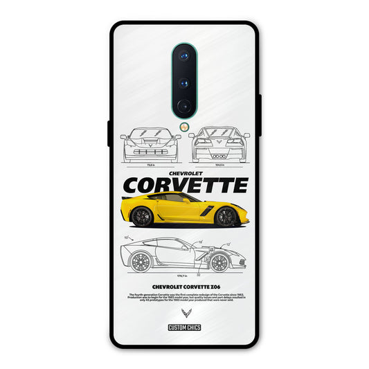 Corvette Yellow Oneplus 8 Mobile Back Cover - Car&Bike PrintShield Case