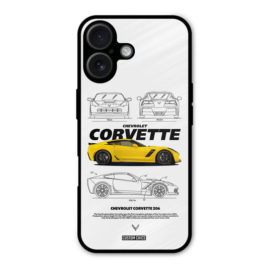 Corvette Yellow iPhone 16 Mobile Back Cover - Car&Bike PrintShield Case