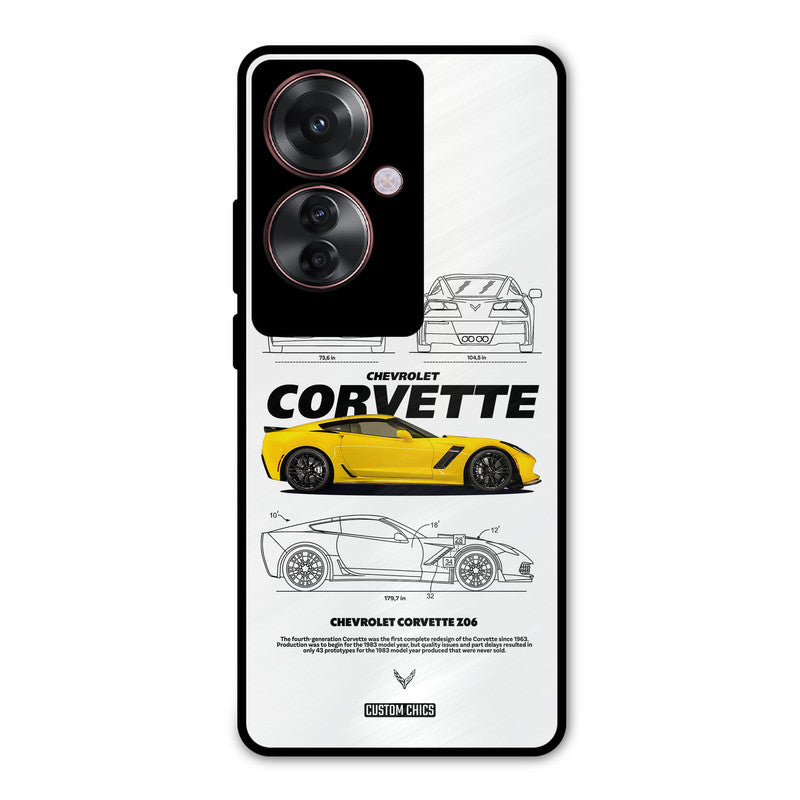 Corvette Yellow Oppo F25 Pro Mobile Back Cover - Car&Bike PrintShield Case