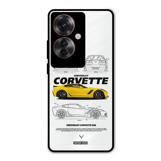 Corvette Yellow Oppo F25 Pro Mobile Back Cover - Car&Bike PrintShield Case