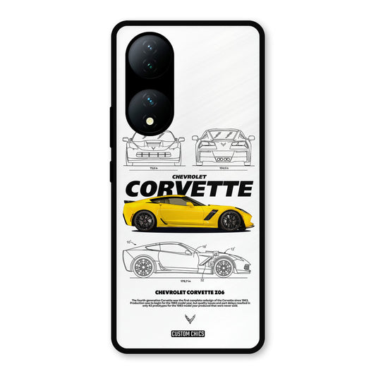 Corvette Yellow Vivo Y100 Mobile Back Cover - Car&Bike PrintShield Case