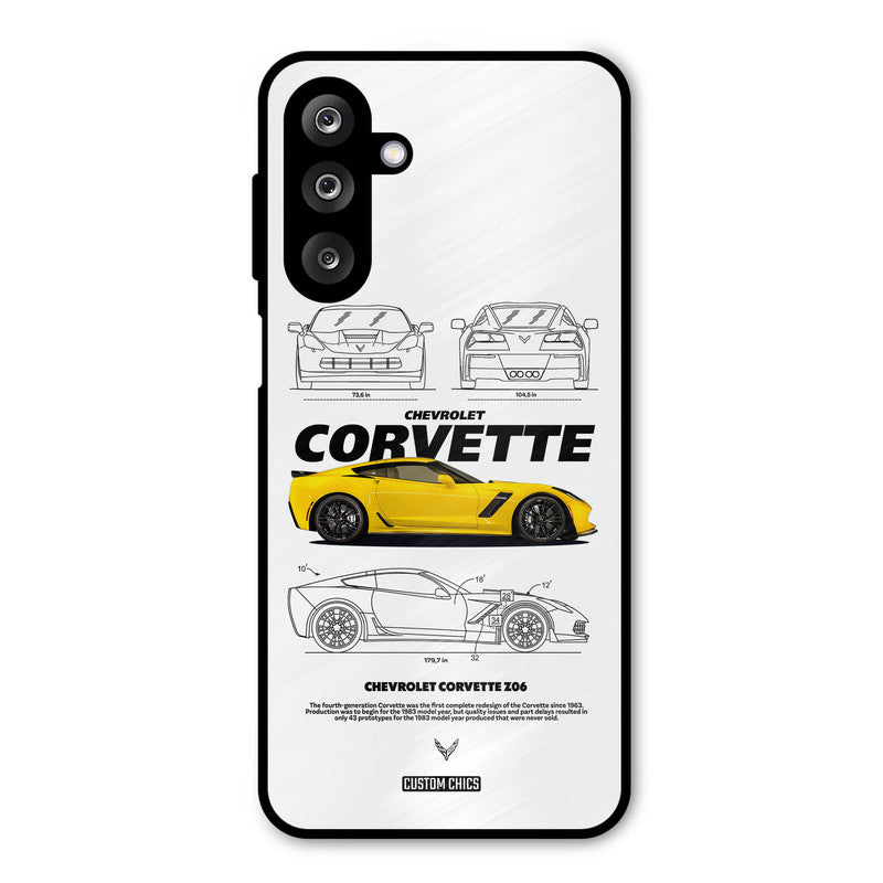 Corvette Yellow Samsung Galaxy M36 Mobile Back Cover - Car&Bike PrintShield Case