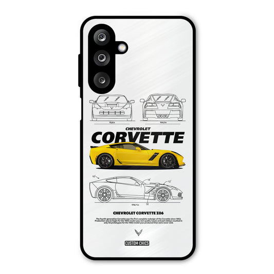 Corvette Yellow Samsung Galaxy M36 Mobile Back Cover - Car&Bike PrintShield Case