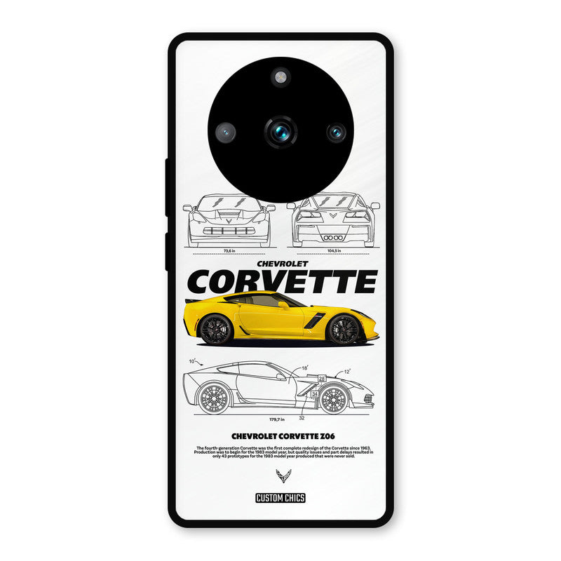 Corvette Yellow Realme 11 Pro Plus Mobile Back Cover - Car&Bike PrintShield Case