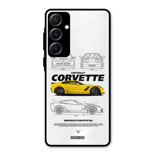 Corvette Yellow Samsung Galaxy A55 5G Mobile Back Cover - Car&Bike PrintShield Case
