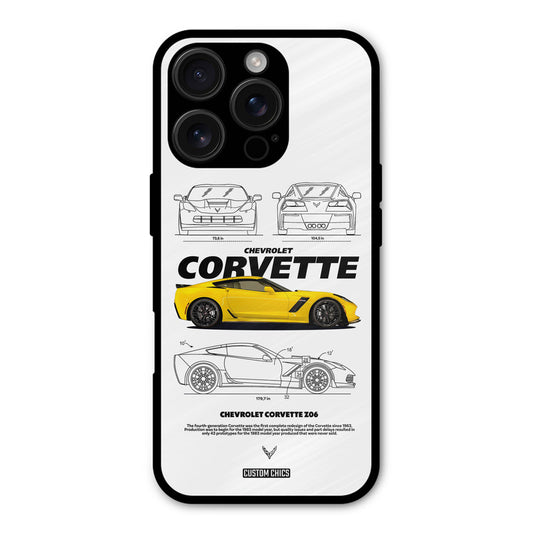 Corvette Yellow iPhone 16 Pro Mobile Back Cover - Car&Bike PrintShield Case