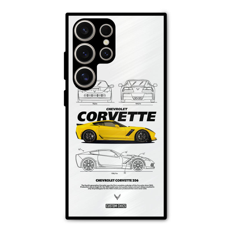 Corvette Yellow Samsung Galaxy S24 Ultra Mobile Back Cover - Car&Bike PrintShield Case