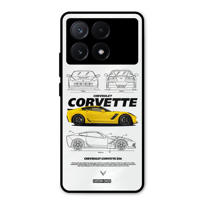 Corvette Yellow Poco X6 Pro Mobile Back Cover - Car&Bike PrintShield Case