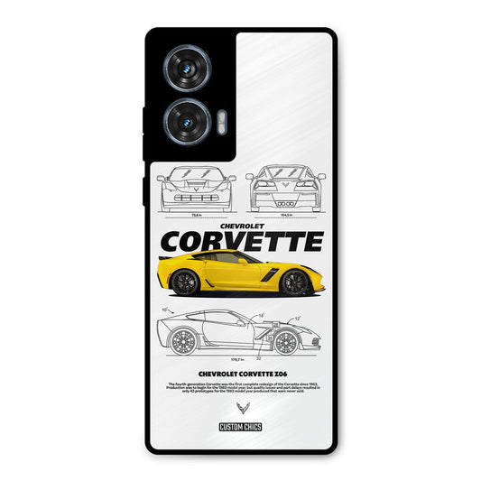 Corvette Yellow Moto G96 Mobile Back Cover - Car&Bike PrintShield Case