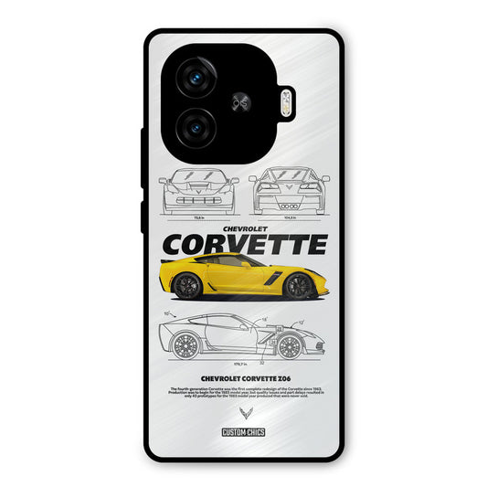 Corvette Yellow iQoo Neo 10R Mobile Back Cover - Car&Bike PrintShield Case