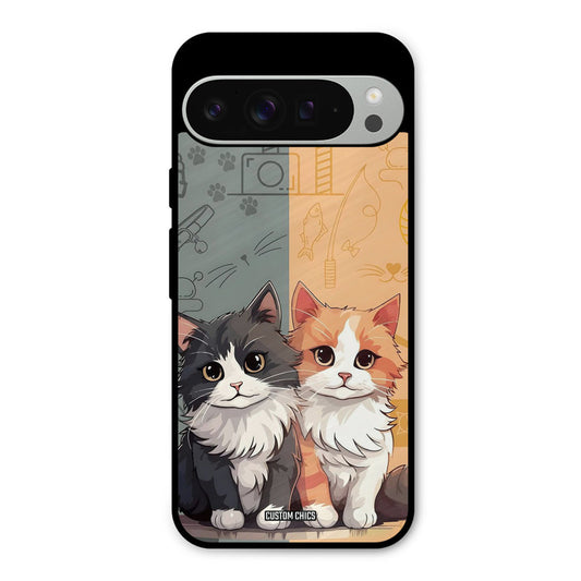 Couple Cat Google Pixel 9 Pro XL Mobile Back Cover - Cute PrintShield Case