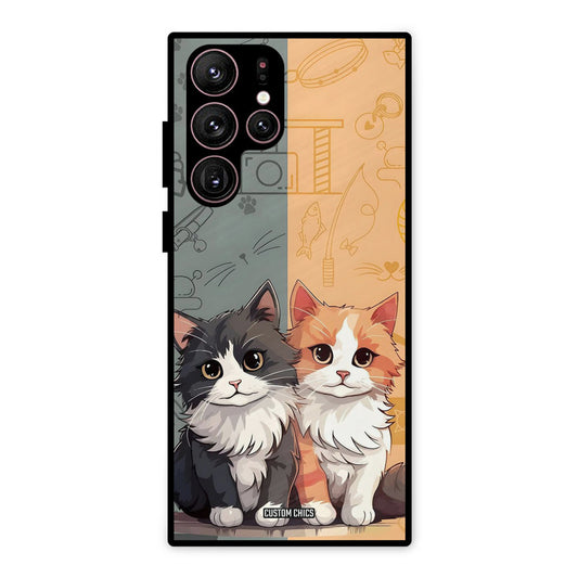 Couple Cat Samsung Galaxy S22 Ultra Mobile Back Cover - Cute PrintShield Case