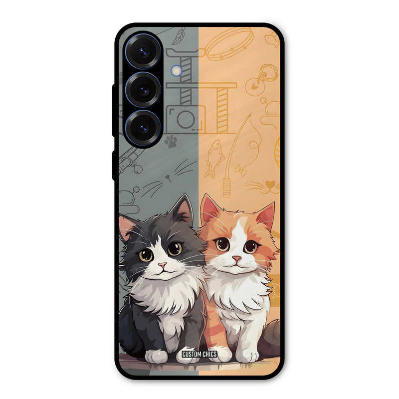 Couple Cat Samsung Galaxy S25 Plus Mobile Back Cover - Cute PrintShield Case