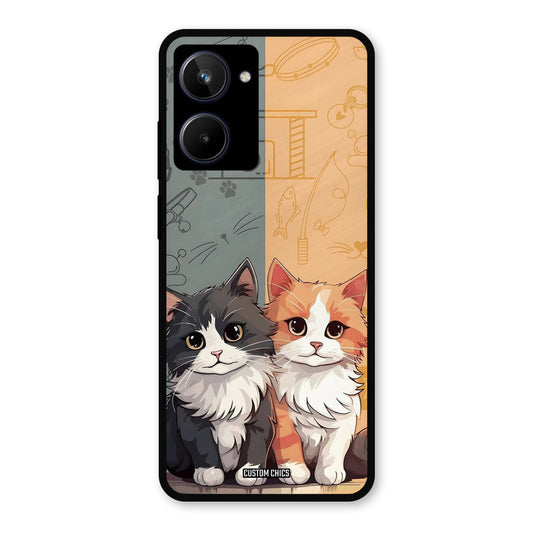 Couple Cat Realme 10 Mobile Back Cover - Cute PrintShield Case