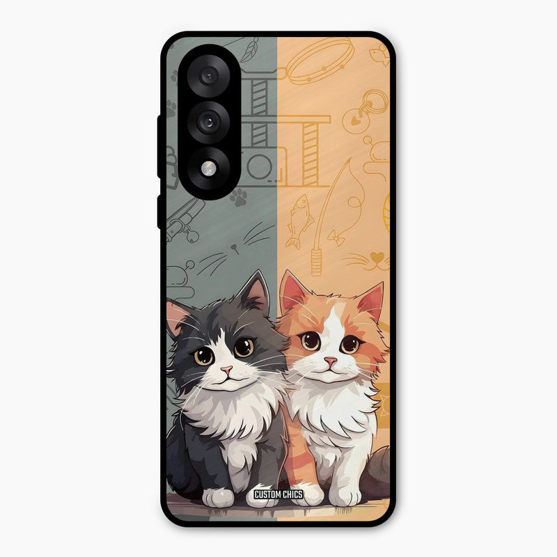 Couple Cat Oneplus Nord 5 Mobile Back Cover - Cute PrintShield Case