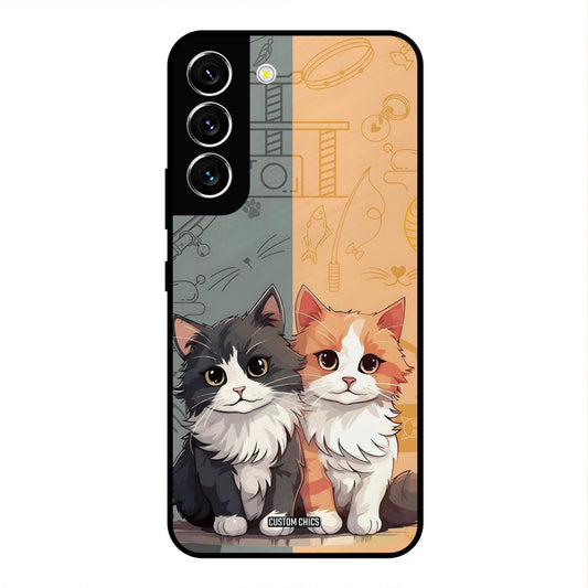 Couple Cat Samsung Galaxy S22 Mobile Back Cover - Cute PrintShield Case